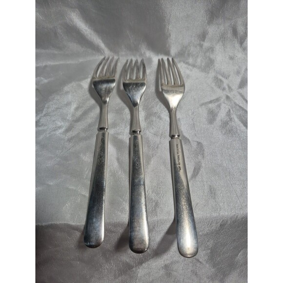 Vintage RUDISILL BROS. 12 DWT., Silverplate Set OF 3 Forks RARE - Picture 5 of 11